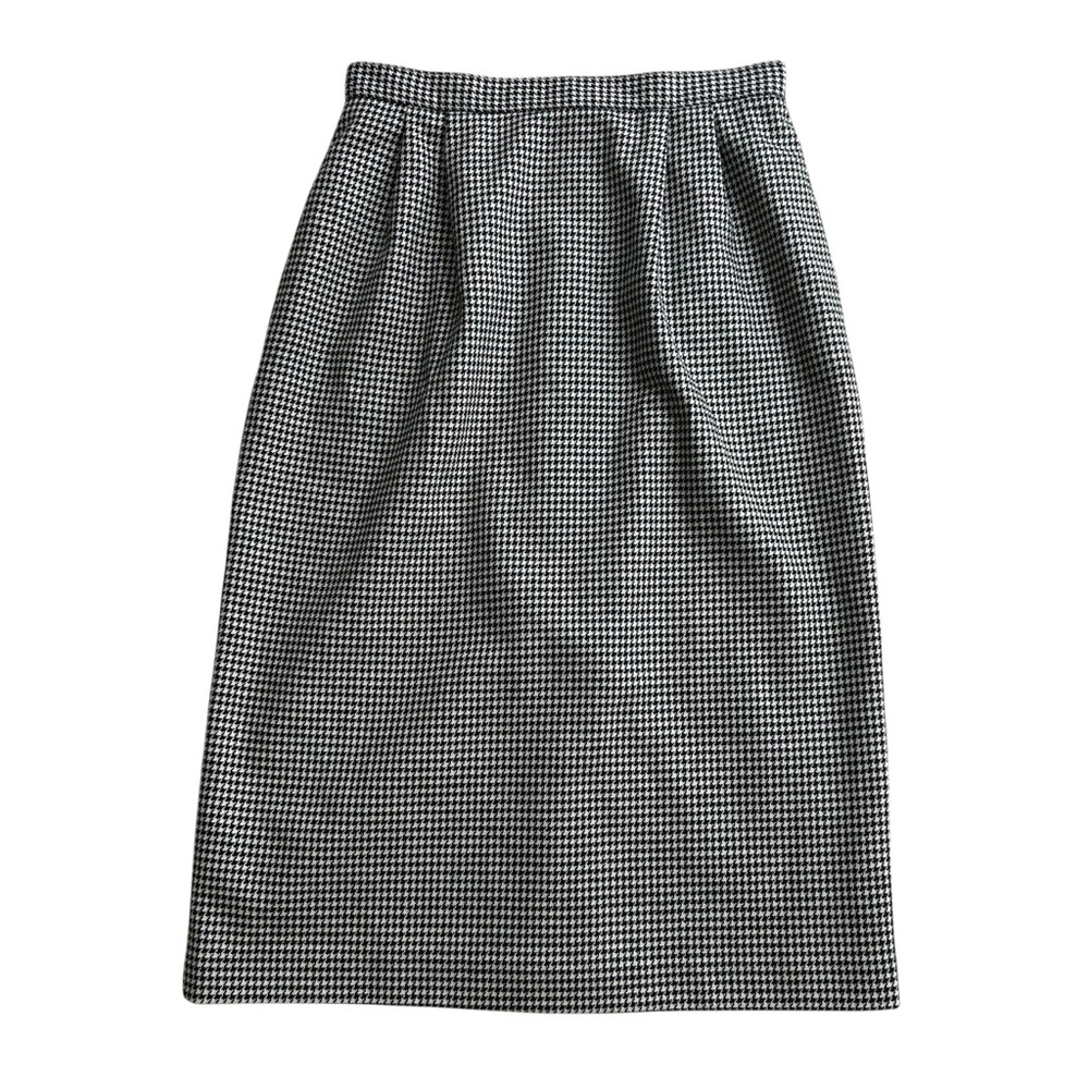 Vtg Sassco Women’s Classic Wool Blend Houndstooth Midi Pencil Skirt Size 10